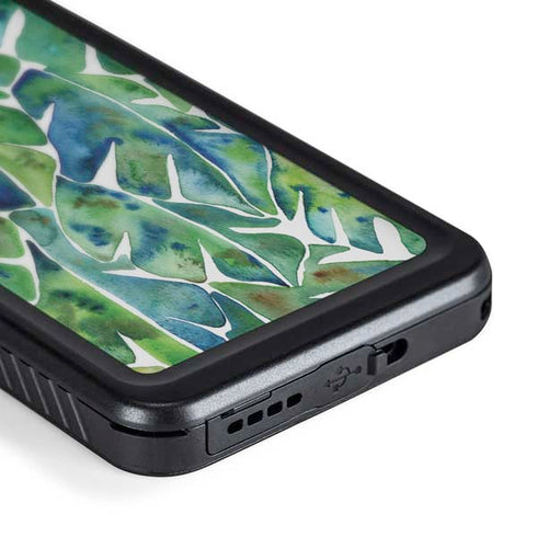 Tropical Leaves by Cat Coq Galaxy S24 Plus Waterproof Case